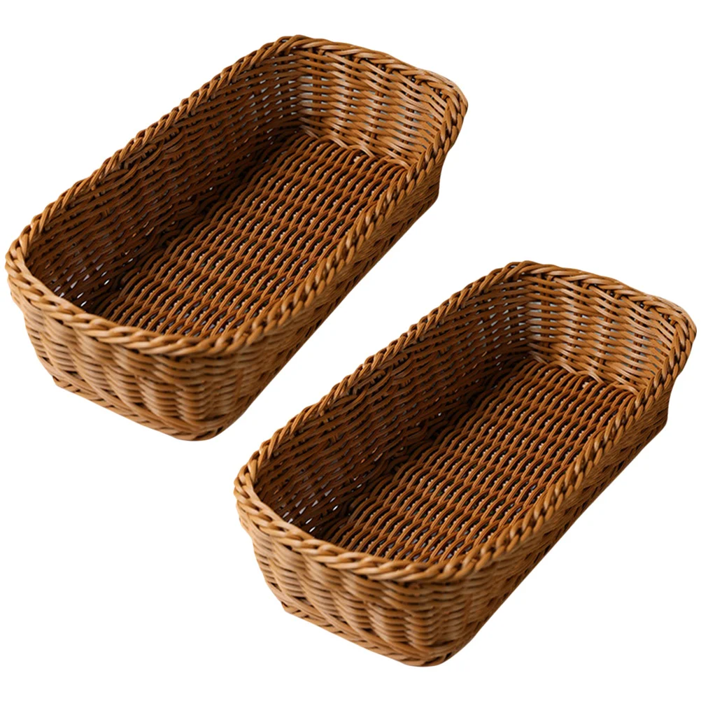 

2 Pcs Tabletop Decor Cutlery Basket Bathroom Counter Storage Silverware Organizer Countertop