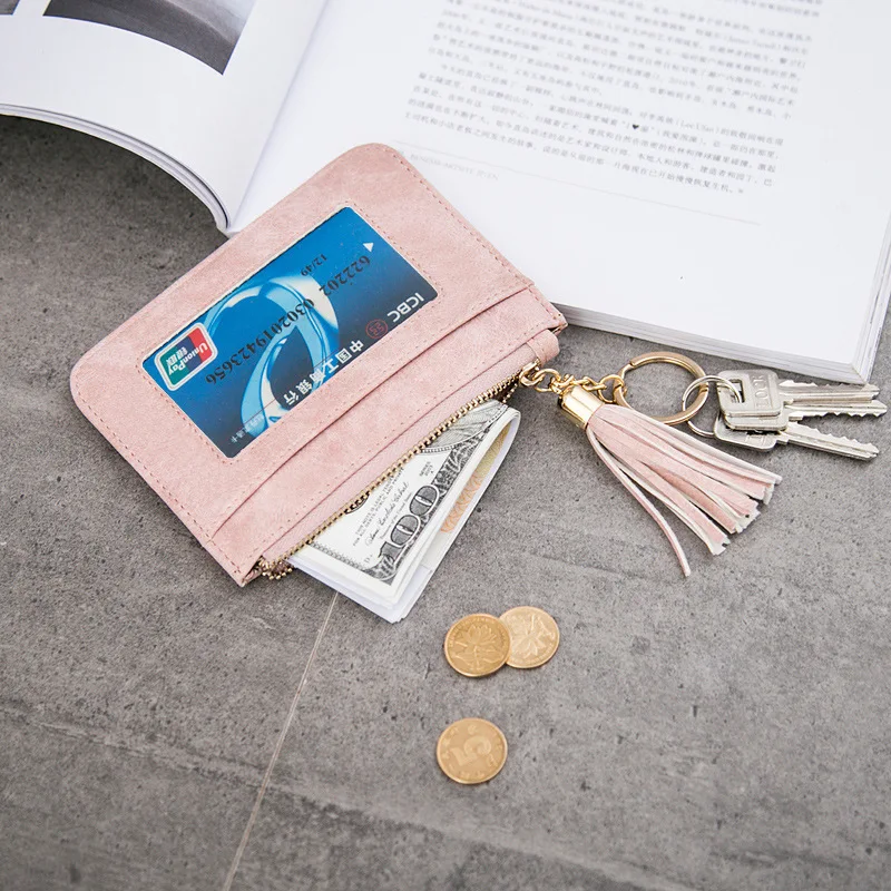 Fashion Women Men Kids Mini Wallet Ladies Double Zipper Coin Purse Multifunctional Small Coin Credit Card Key Ring Wallet