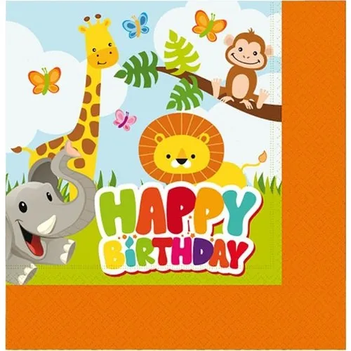 

Safari Cute Animals Napkin 20 Pcs