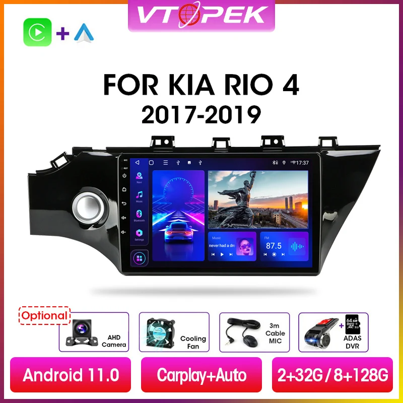 Автомобильная Мультимедийная система Vtopek 2 din 10 1 дюйма 4G DSP Android 11 0 GPS-навигация для