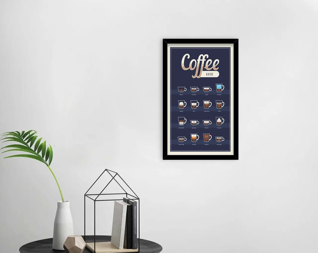 

BK Home Coffee Design Decorative Wood Black Framed Tablo-24