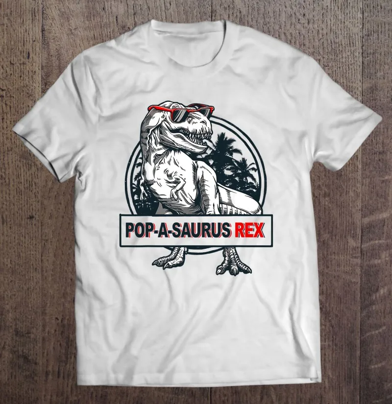 

Забавный подарок на день отца попазавр Рекс папа Дедушка динозавр футболка оверсайз Харадзюку Мужская одежда Мужская блузка