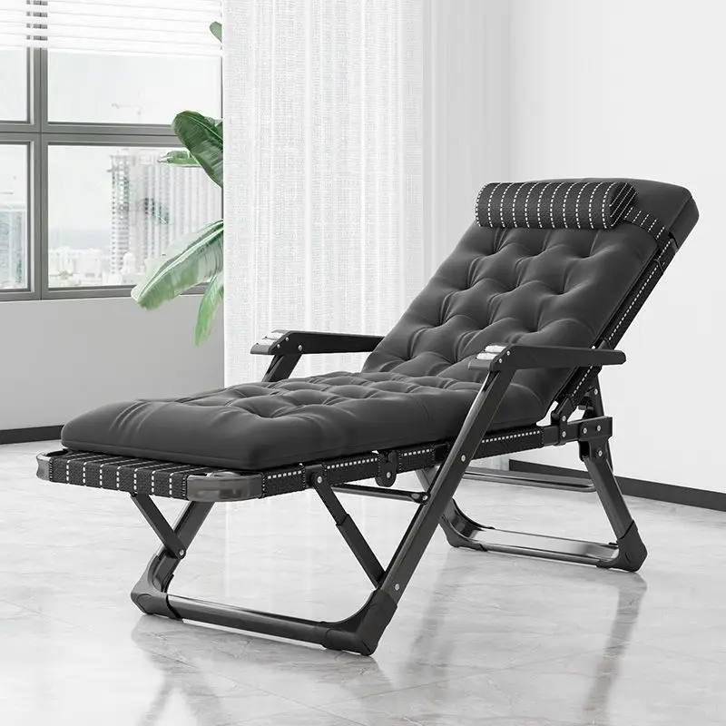 

Folding chaise lounge office simple lunch break chaise lounge balcony household leisure folding bed modern beach chair