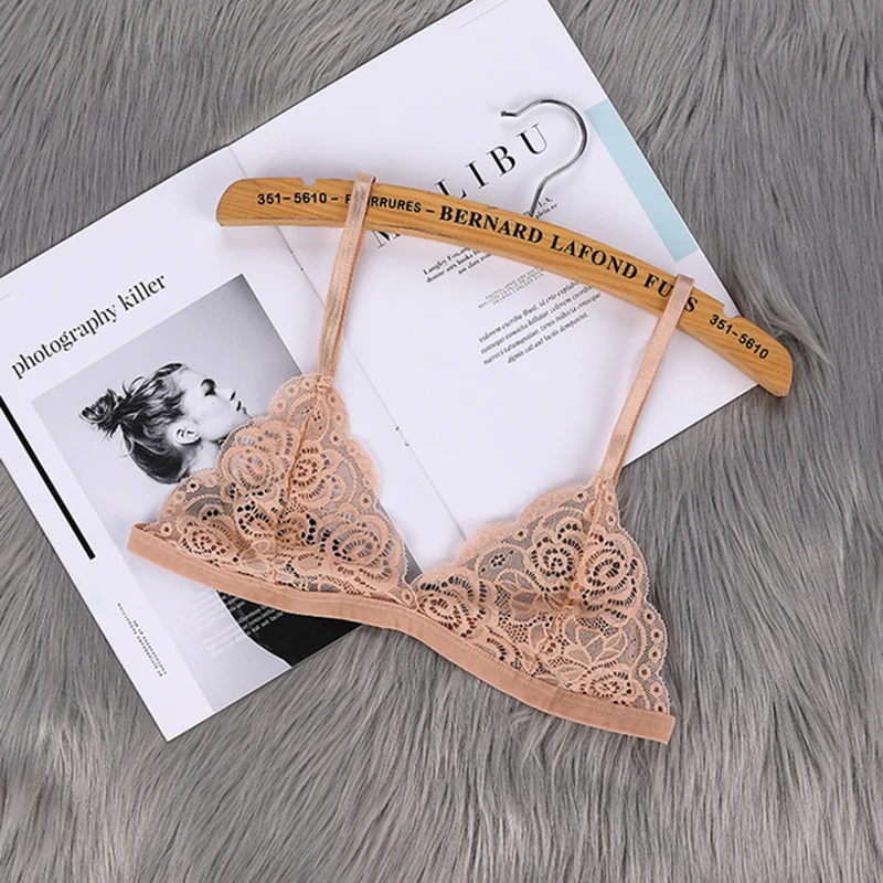 

Women's Thin Bra Without Chest Pad Fashion Sexy Lace Lingerie Cutout Back Buckle Tube Top Women's Underwear Summer Clothes