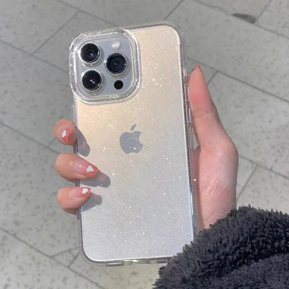 

Роскошный блестящий прозрачный чехол для iPhone 14 Pro Max 13 12 11 X XR XS 7 8 Plus SE 2022 MiNi противоударный прозрачный мягкий чехол
