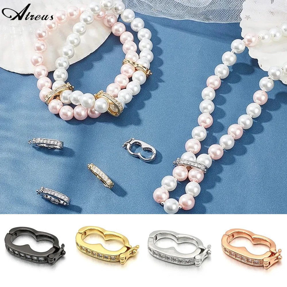 

1pcs Micro Cubic Zirconia Crystal Peanut Style Clasps Hooks for DIY Multilayer Pearl Necklae Bracelet Connecter Jewelry Findings