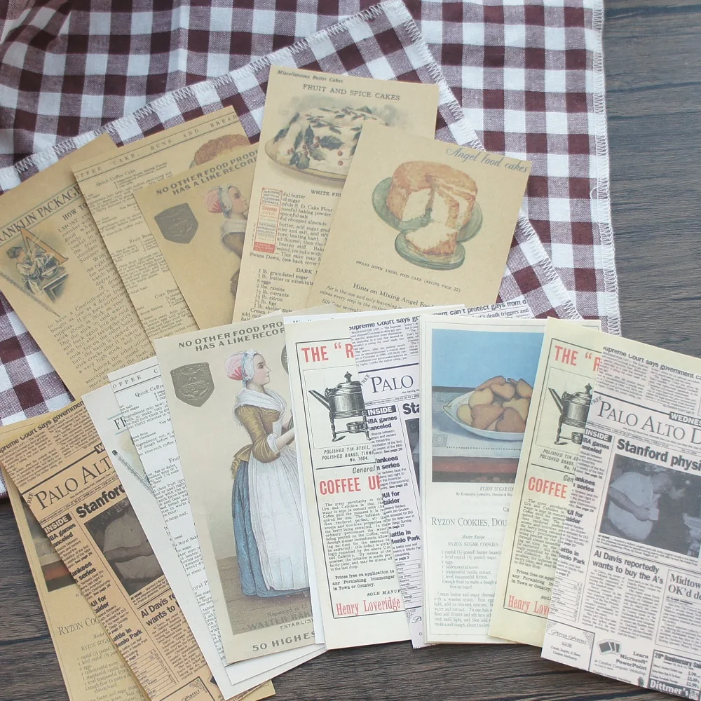 

20 Sheet 2 Material Paper Old Time Sweet Shop Menu Design Gift Tag Gift Decoration Scrapbooking DIY Background Paper