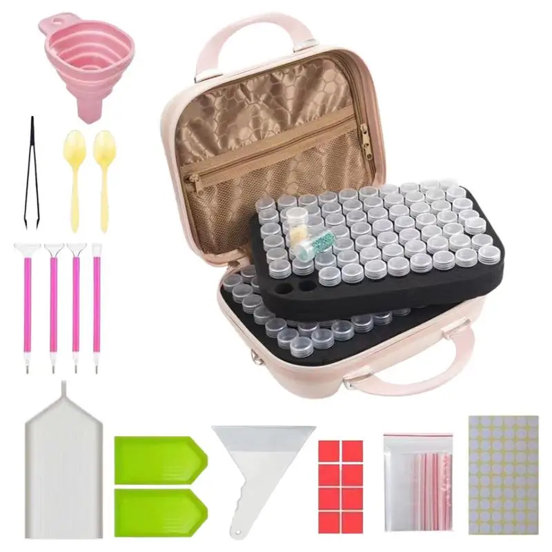 

Diamond Art Storage Bag 140 Slots Diamond Paint Boxes Organizer Diamond Paint Kits With Tools Diamond Paint Accessories For