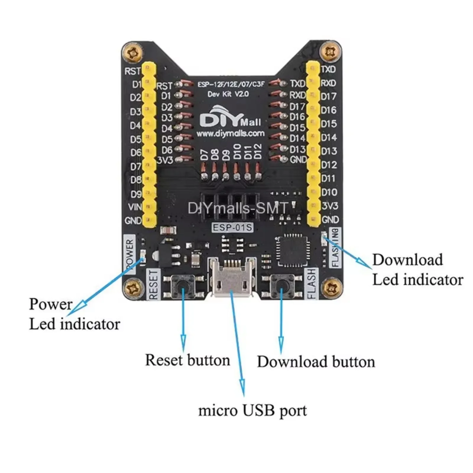 Плата разработки приспособлений для записи ESP8266 ESP-01S ESP-07 ESP-07S ESP-12E ESP-12F ESP-12S
