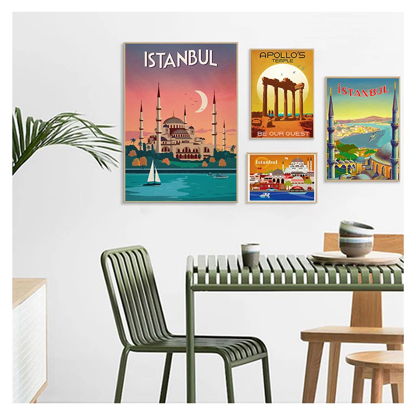 Поп-арт путешествия холст живопись винтажная стена крафт плакаты покрытые стены