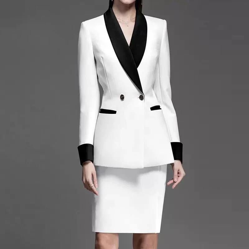 Women New Spring V Neck Single Breasted Blazer & Pants Set Long Suit Elegant 2 Piece Outfits Women Blazer Coat Elegant