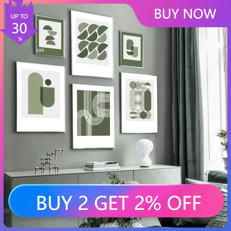 

Абстрактная Геометрическая Картина на холсте, настенная живопись, минималистичный плакат и печать для Нордического современного домашнег...