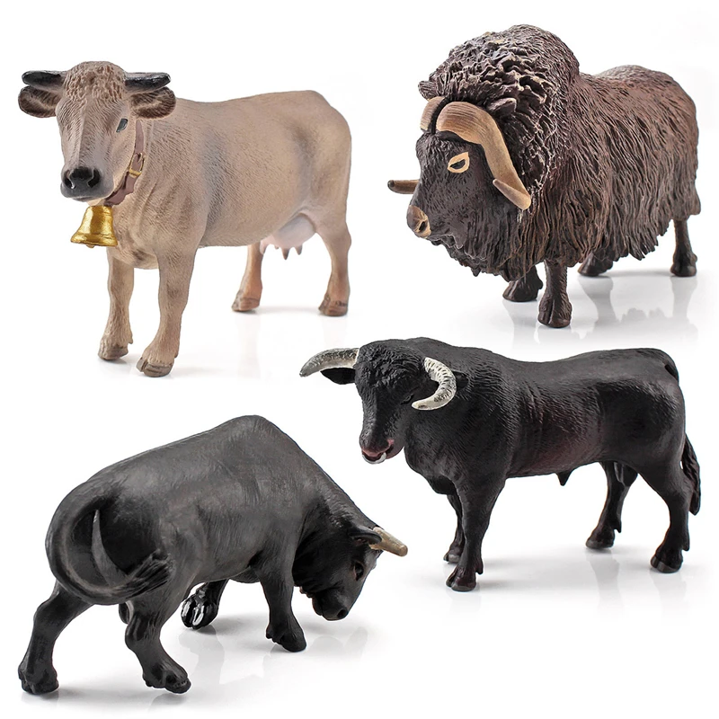 

Farm Animals Cow Simulation Cattle Calf Bull OX Model Action Figures Wild Buffalo Figurines PVC Education Toy Kid Gift