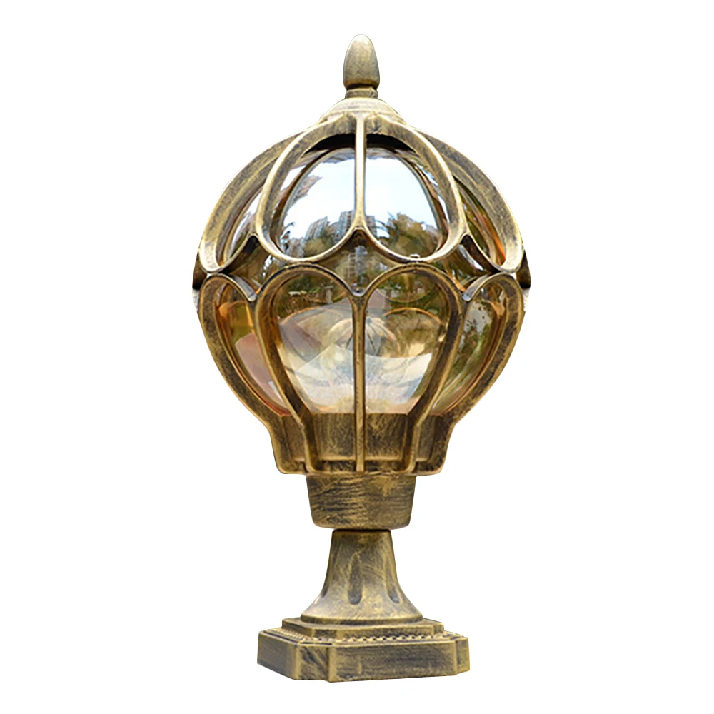 1 шт. уличная лампа на столбе глобус стеклянный абажур дверной столб