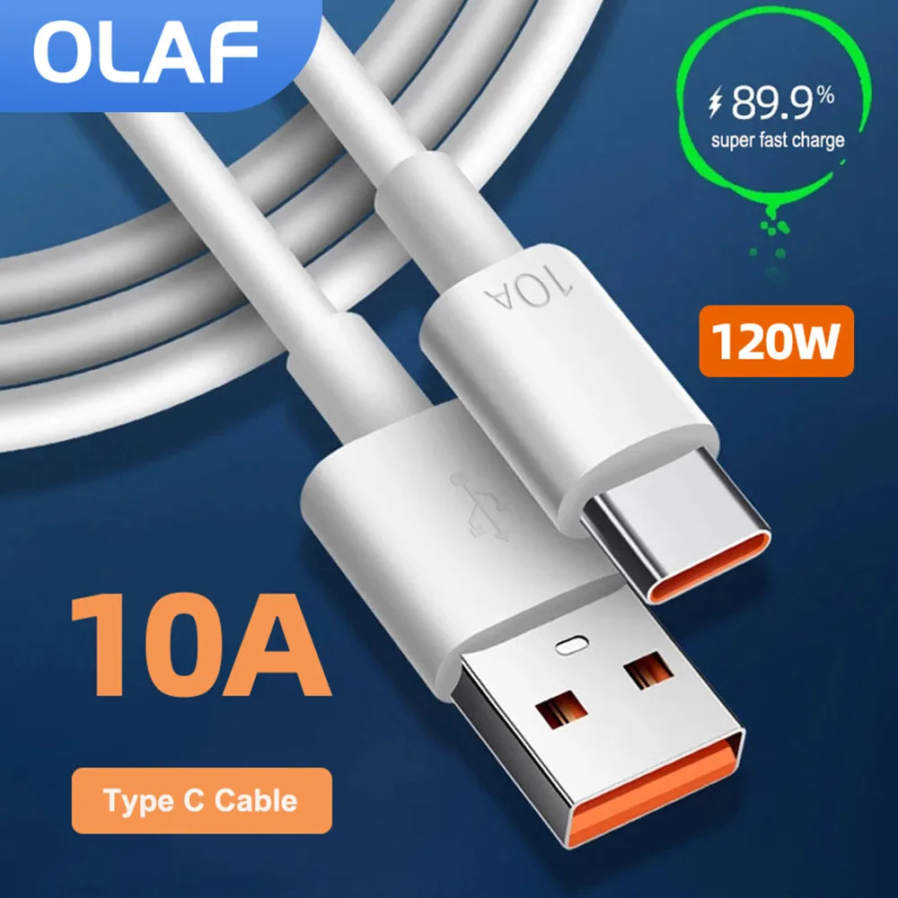 

Olaf 10A 120 Вт USB Type C Сверхбыстрый кабель для Huawei Mate 40 50 Xiaomi 11 10 OPPO Быстрая зарядка USB C зарядный кабель шнур для передачи данных