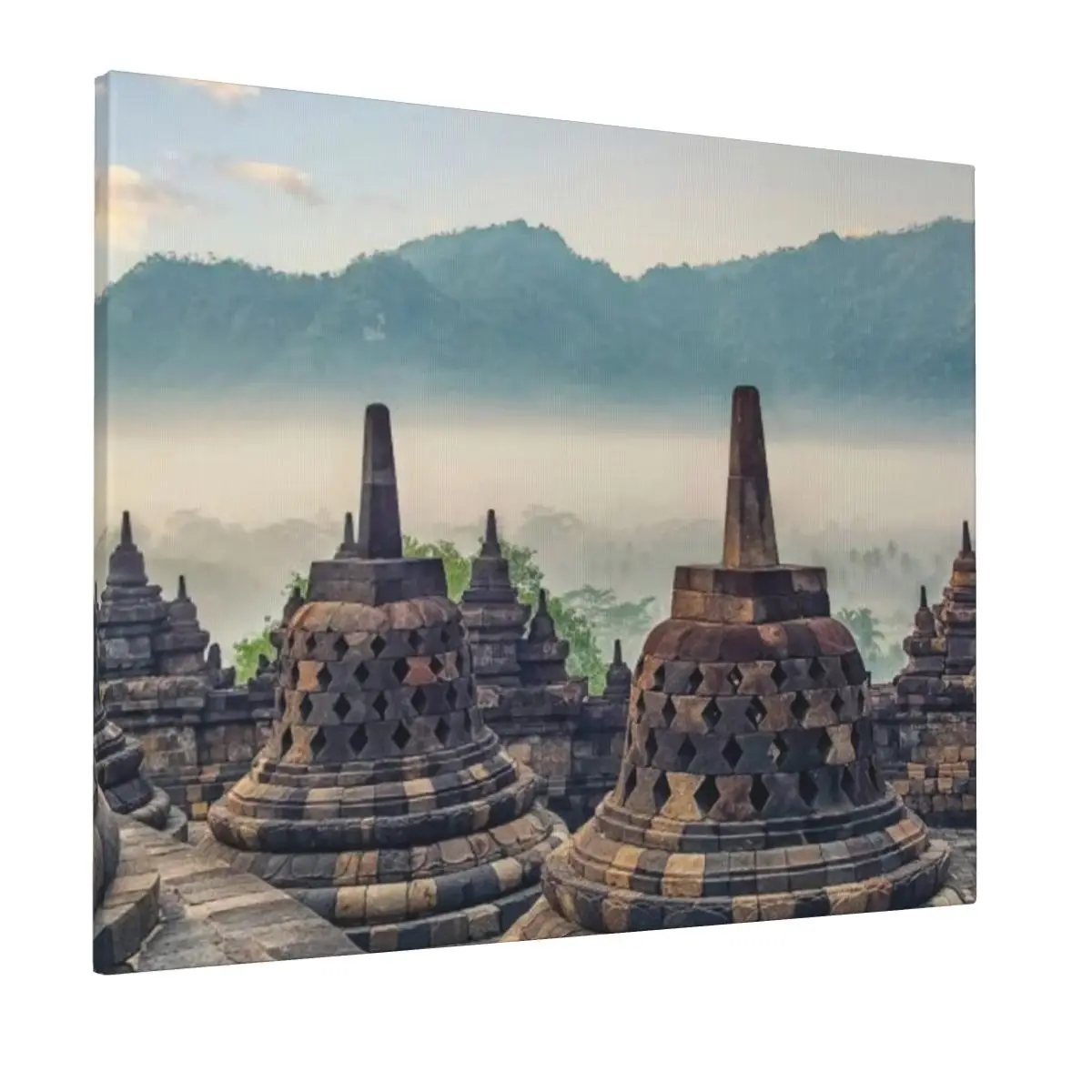 

Храм Borobudur с рамкой настенная Картина на холсте домашний декор для гостиной, спальни