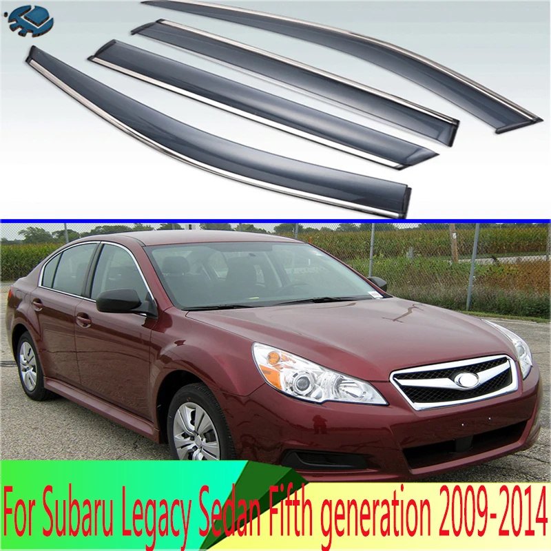 

For Subaru Legacy Sedan Fifth generation 2009-2014 Plastic Exterior Visor Vent Shades Window Sun Rain Guard Deflector 4pcs