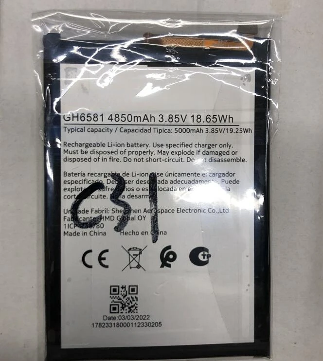 

GH6581 4850MAH 3,85 V 18.65WH аккумулятор для NOKIA C31 мобильный телефон
