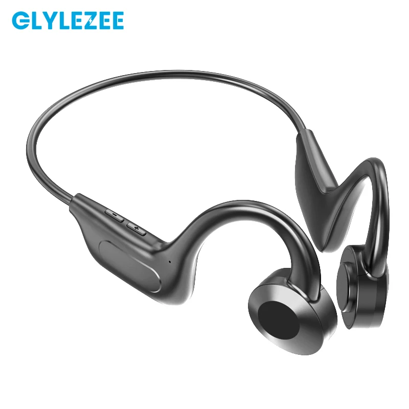 

GLYLEZEE Wireless Bone conduction Earphone Bluetooth 5.1 Headphone Not In-ear Headset with Mic for Sports Long Standby VG02