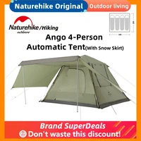 naturehike ango outdoor 4 person automatic tent camping double door double side curtain nature hike automatic stand 210t tent