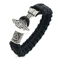 slavic perun axe charm with kolovrat amulet symbol viking runes beads mens jewlery vikingos bracelet dropshipping