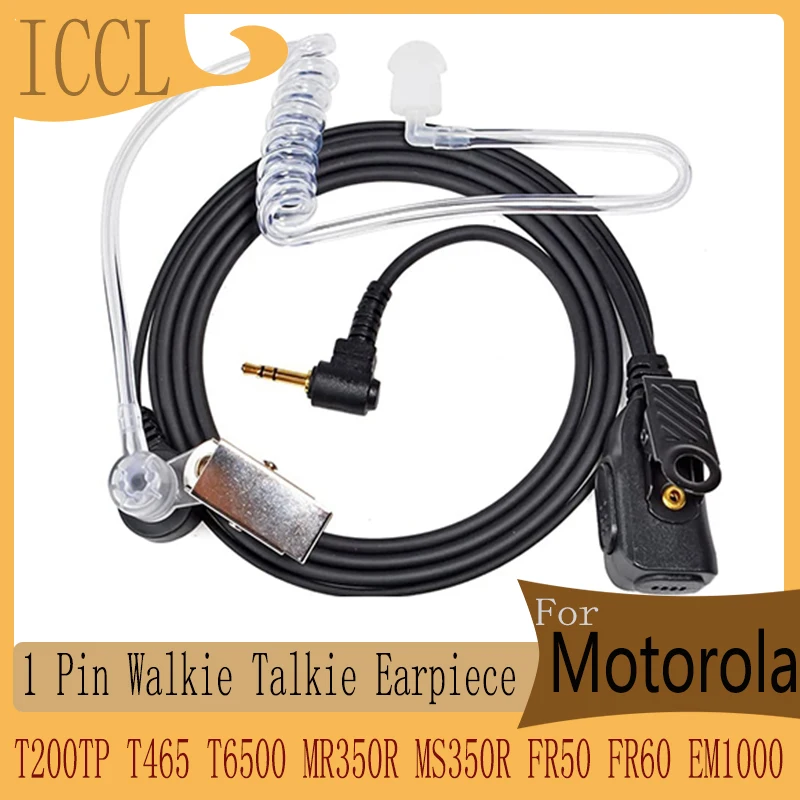 1 Pin Walkie Talkie Earpiece with Mic,Headset for Motorola T200TP T260 T402 T465 T600 T800 T6500 MR350R MS350R FR50 FR60 EM1000
