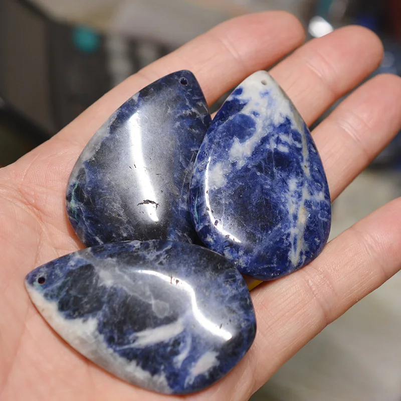 

57x38mm Natural gemstone lapis lazuli water drop shape Pendant Handmade crafts DIY charm necklace jewelry exquisite gift making