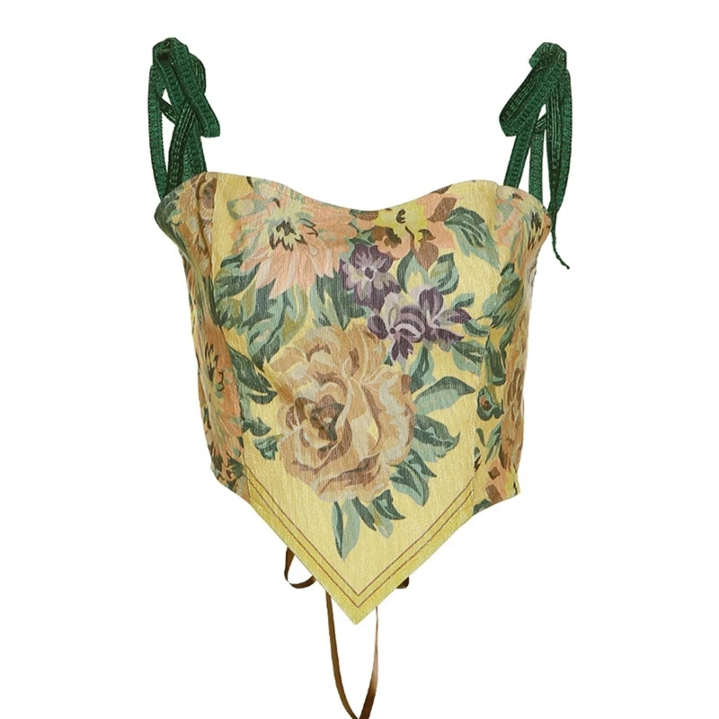 

Wide Corset with Strap Sleeveless Sweet T-Shirt for Women Body Shaping Girdle
