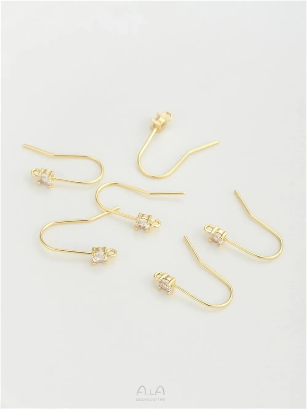 14-каратное золото инкрустированный цирконом ушные крючки аксессуары сделай сам