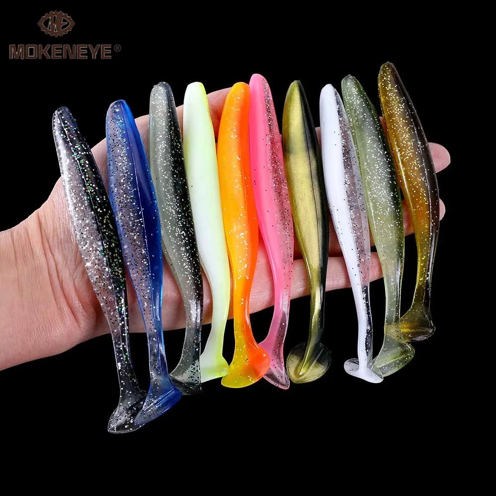 

30/60/100pc Soft Lure Shad T Tail Jigging Wobbler Silicone Bait Sea Worm Swimbait Streamer Silicone Lure Spinnerbait Accessories