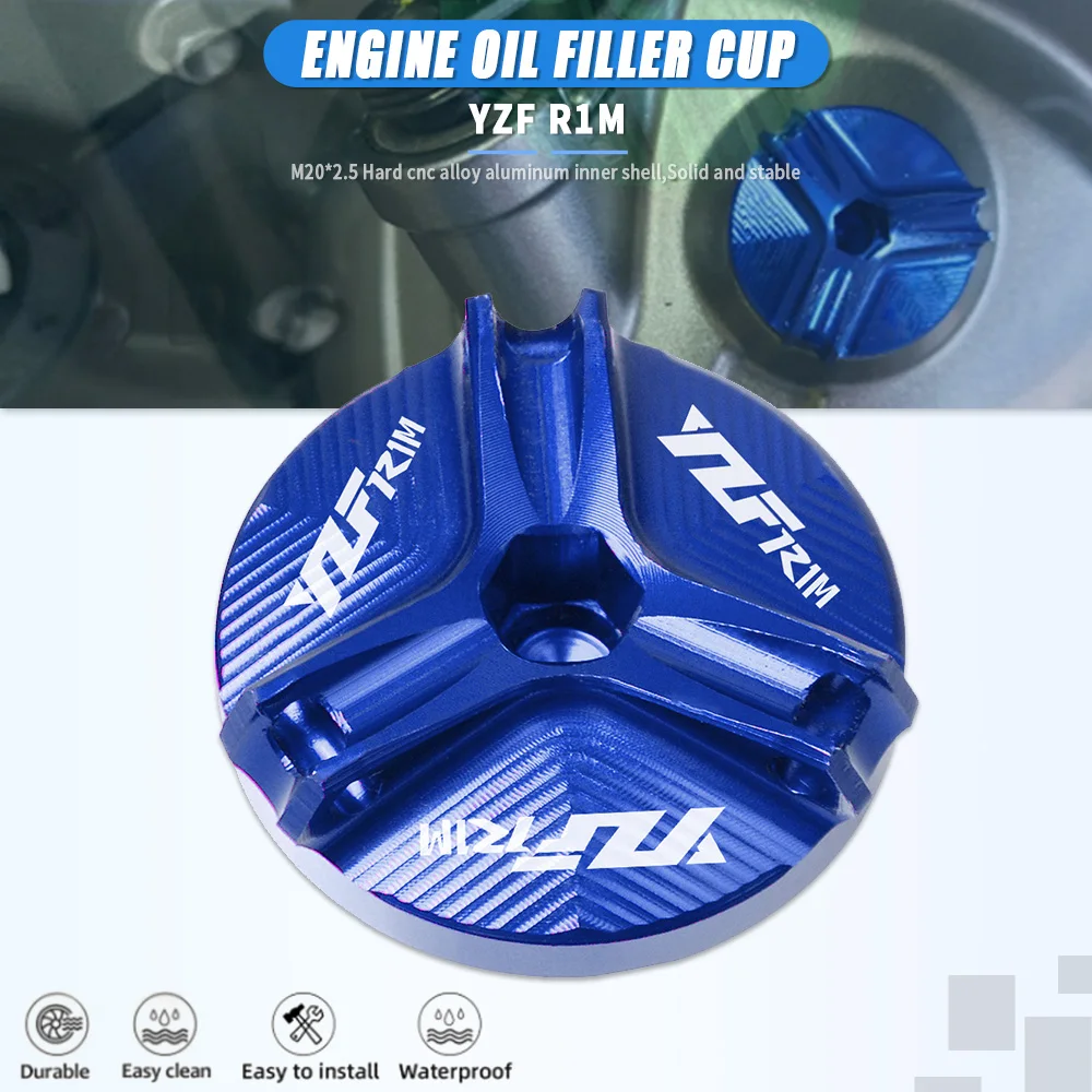 

For Yamaha YZF-R1M YZFR1 2002 2003 2004 2005 2006 2007 2008 2009 2010 2011 2012 YZF R1 Engine Oil Cap Bolt Screw filler cover
