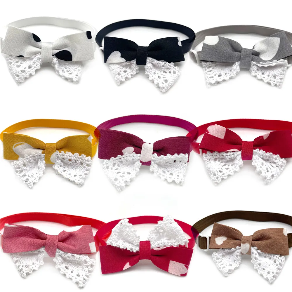 

50/100pcs Dog Accessories Lace Bowties Pet Supplies Dog Neckties Small Dog Cat Bow Tie for Small Dog Pet Dog Cat Puppy Neckties