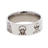 japanese anime my hero academia finger rings stainless steel rings for men cosplay rings jewelry prop accessories gifts