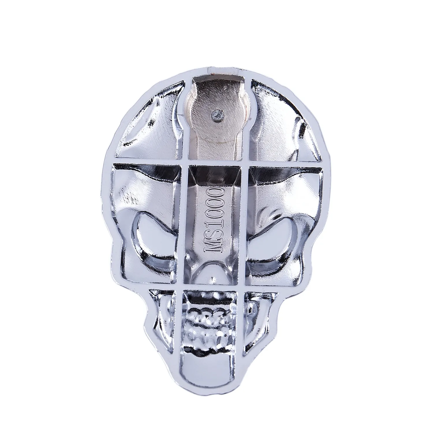 

Metal 3d Skull Bone Shape Car Exterior Sticker decorative silver tone