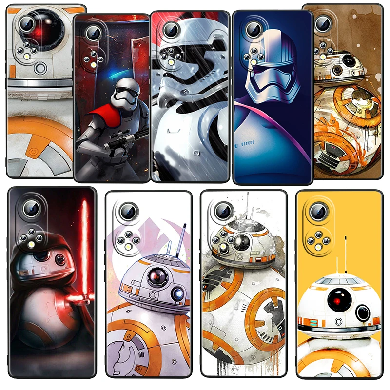 

Star Wars BB8 Robot For Honor 60 50 30 20 20S 10X Lite Pro Plus 5G Magic3 Play5 5T TPU Soft Silicone Black Phone Case Capa Cover