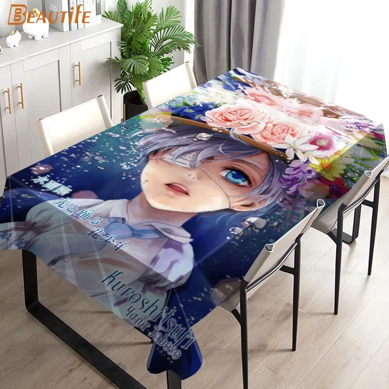 

Ciel Phantomhive Kuroshitsuji Tablecloth Waterproof Oxford Fabric 3D Printed Table Cloth Room Table Cover Banquet Party 2.16