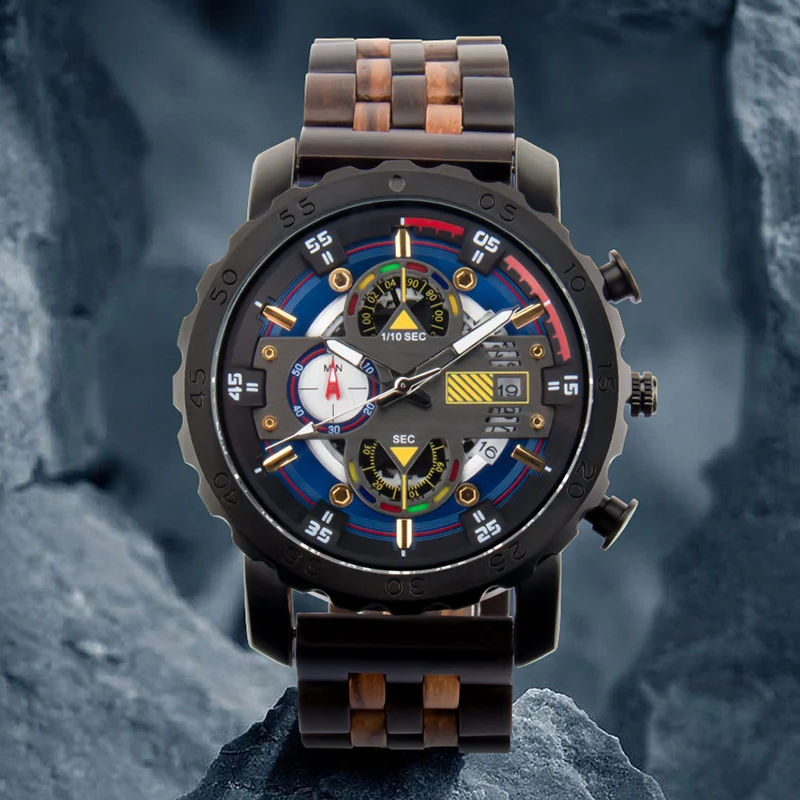 

Часы наручные мужские кварцевые, с большим циферблатом и подсветкой