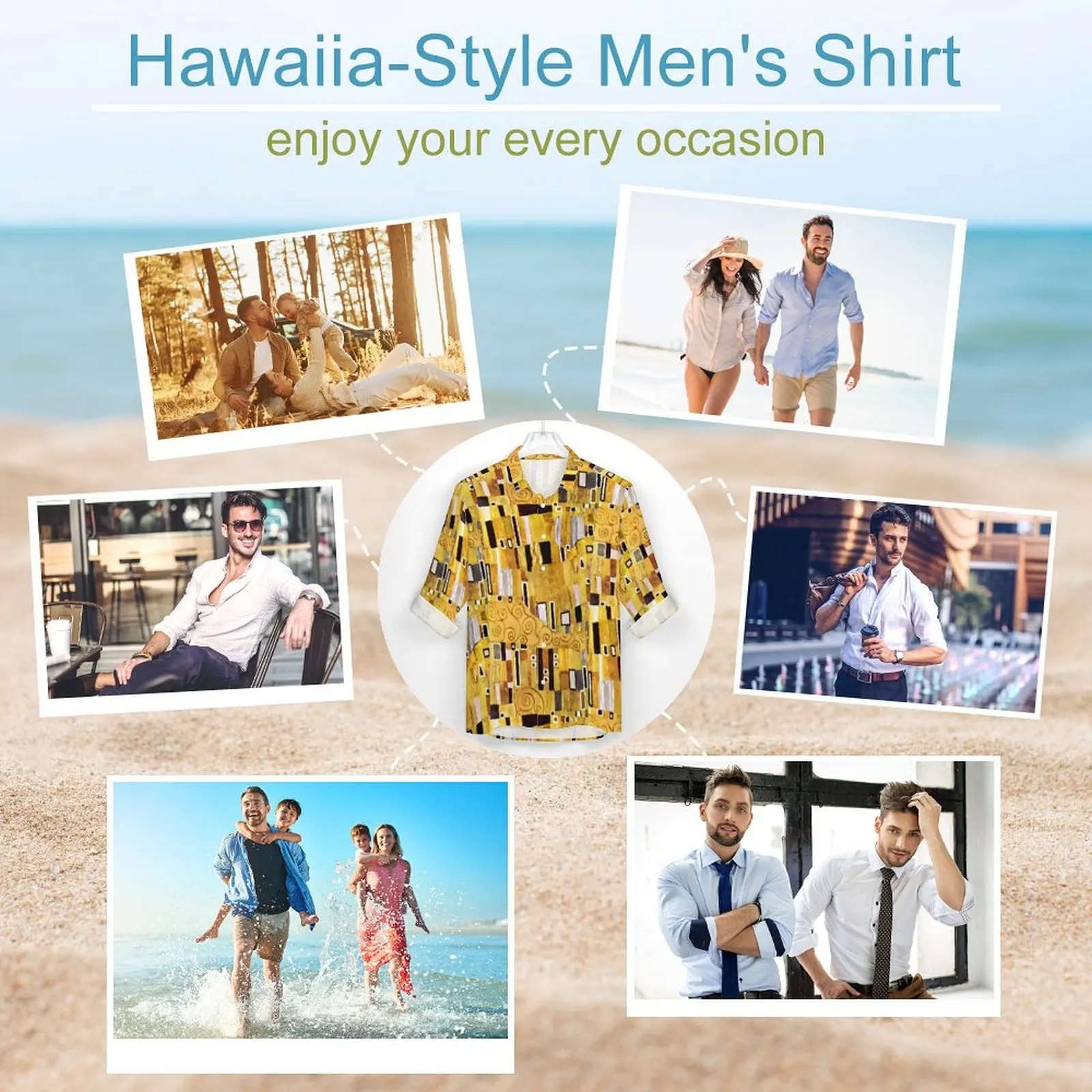 Художественная рубашка Gustav Klimt повседневные рубашки с рисунком поцелуев длинным