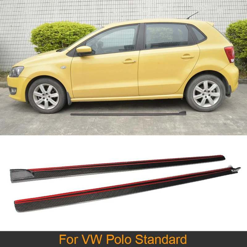 

Carbon Fiber Car Side Skirts For Volkswagen VW POLO Standard Hatchback 4 Door 2014-2016 Non GTI R Car Side Skirts Chin Spoiler