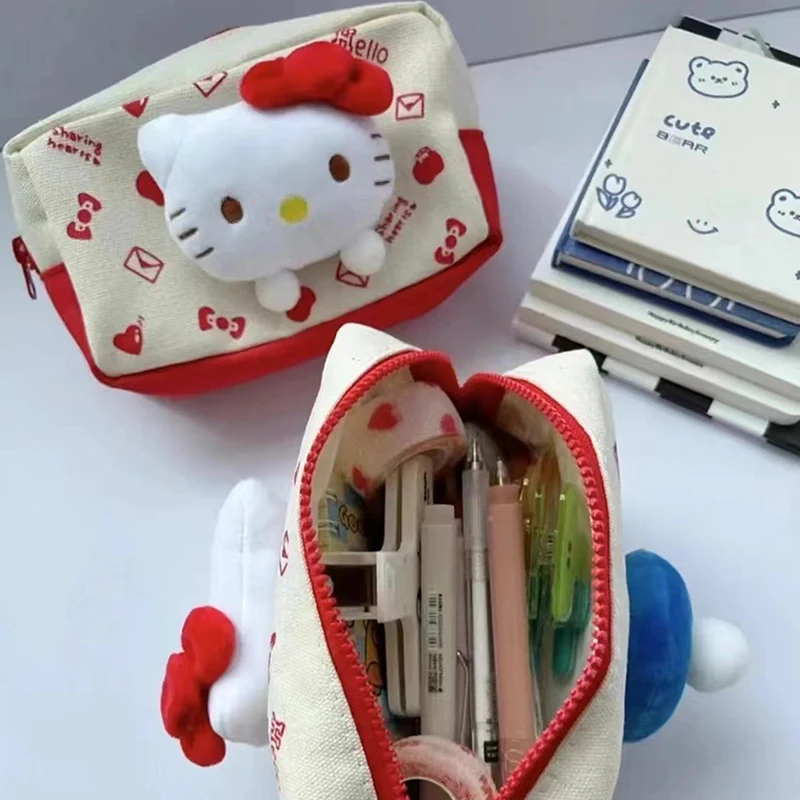 Sanrio Hello Kitty сумка для хранения милый мультфильм Kt Cat косметичка пенал студенческие