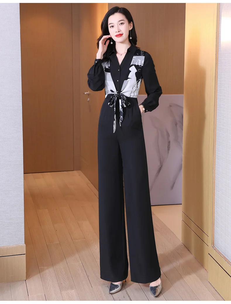 new spring and autumn office lady fashion casual plus size brand female women girls patchwork jumpsuits clothing
