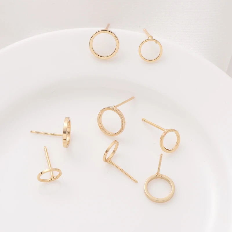 

4PCS Gold Filled Ring Ear Studs DIY Handmade Jewelry Earrings Earring Materials Ring Earhook Jewelry Accessories Materials