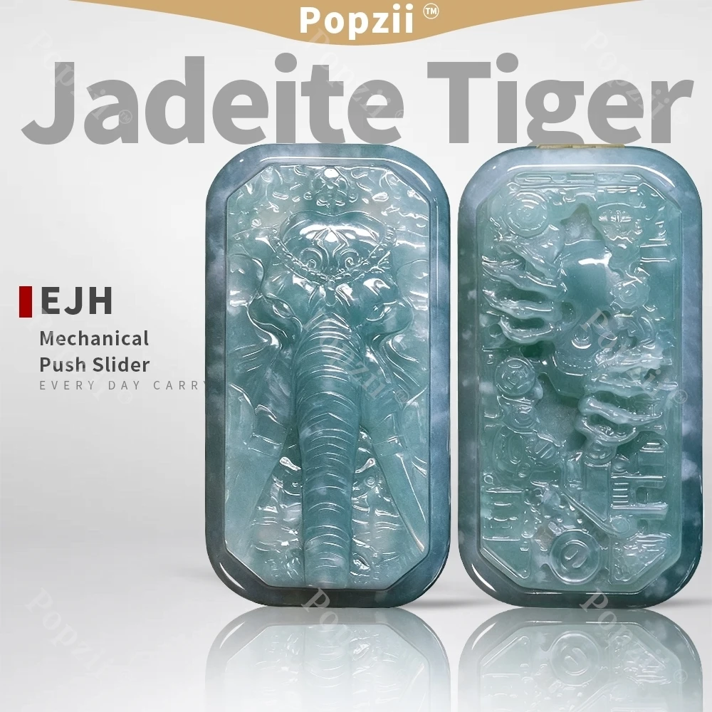 Фото Ejh Jadeite Tiger Rules Push Slider EDC Механический слайдер для взрослых Непоседающая игрушка Офисные гаджеты для снятия стресса Игрушки для тревоги №1