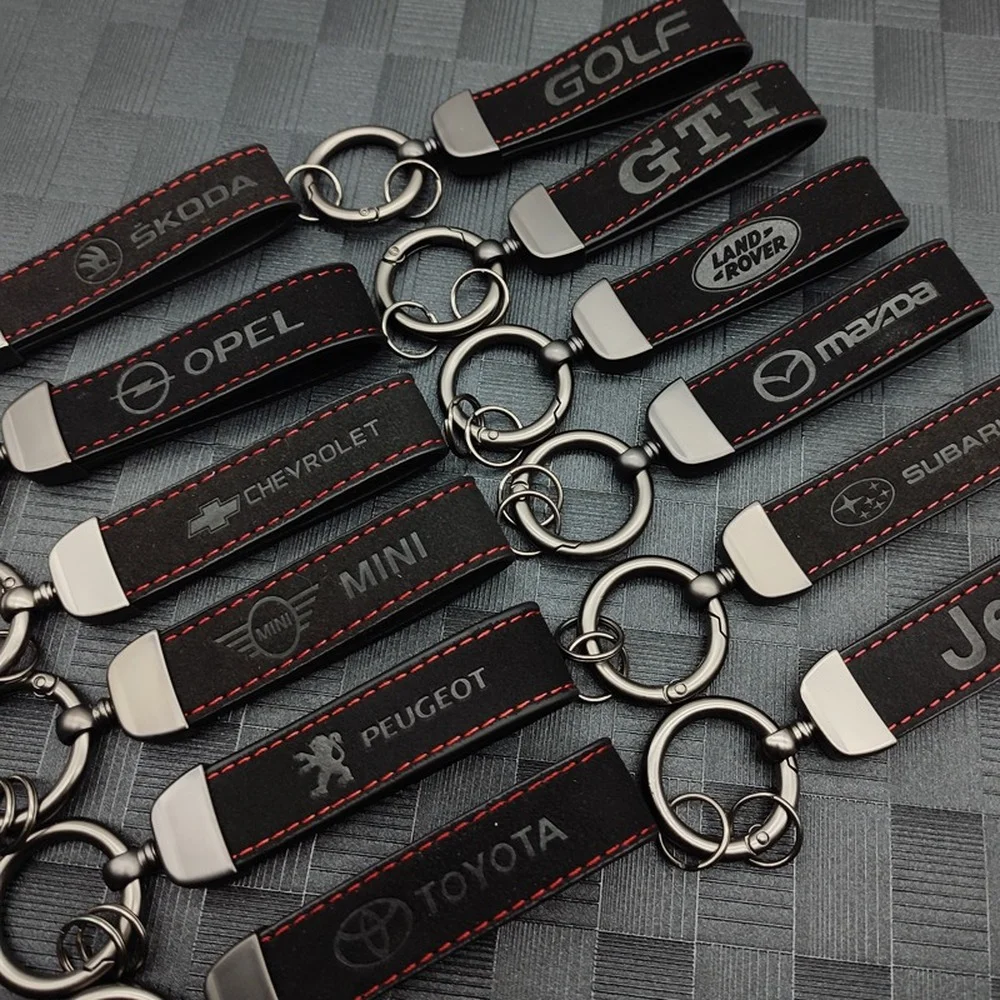 

High Quality Car Styling Leather Keyring Accessories Emblem Keychain for BMW M Audi Sline S Line Mercedes AMG VW R Golf 4 5 6 7