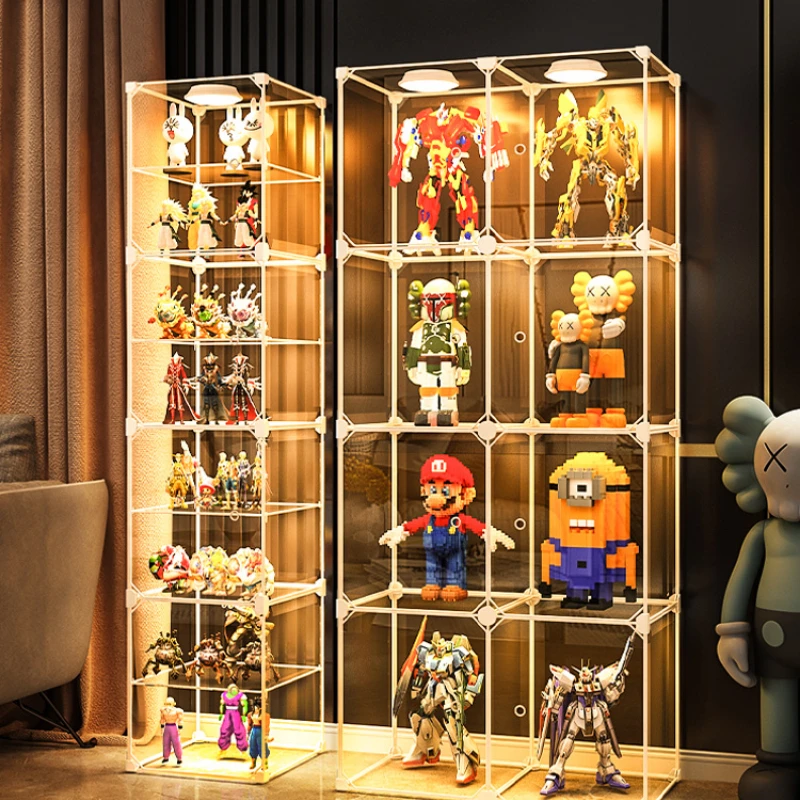 

Hand-Made Display Cabinet Storage Box Imitation Acrylic Glass Transparent Ornaments Model Toy Display Display Shelf