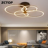 modern led chandeliers for living room home decor bedroom ceiling lamps with remote control black gold indoor lighting fixtures