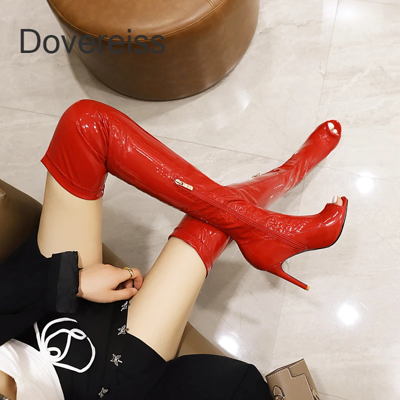 

Женские сапоги выше колена на тонком каблуке, белые сапоги больших размеров 41, 42, 43, 44, 45, 46 на лето, 2022