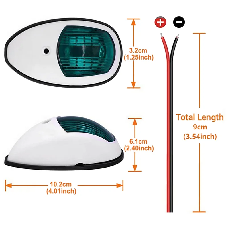 Навигационный фонарь Светодиодный боковой для лодки Сигнальная лампа