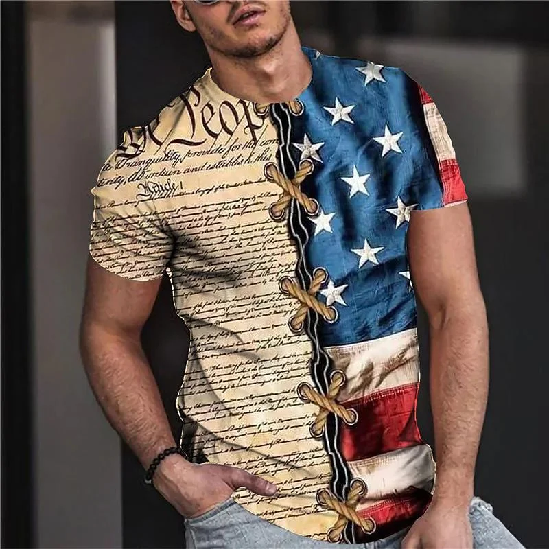 

Футболка мужская с 3D-принтом, модный короткий топ, Повседневная рубашка с рукавом в стиле Харадзюку, с американским флагом, уличная одежда, на лето