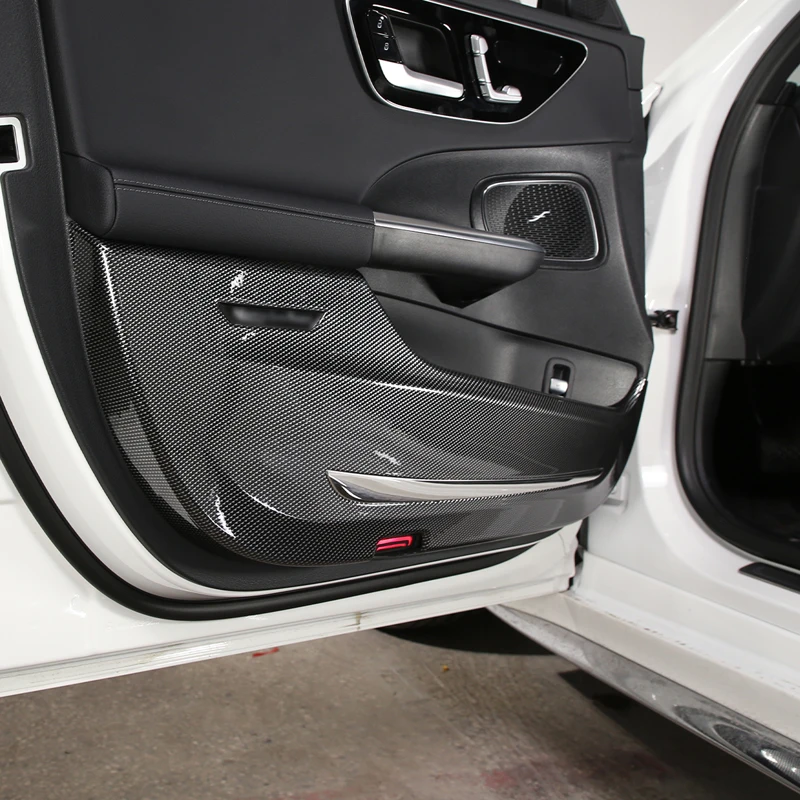 

Крышка для внутренней двери автомобиля Mercedes-Benz C-Class W206 2022, Противоударная крышка из ABS углеродного волокна, узор, аксессуары для украшения интерьера